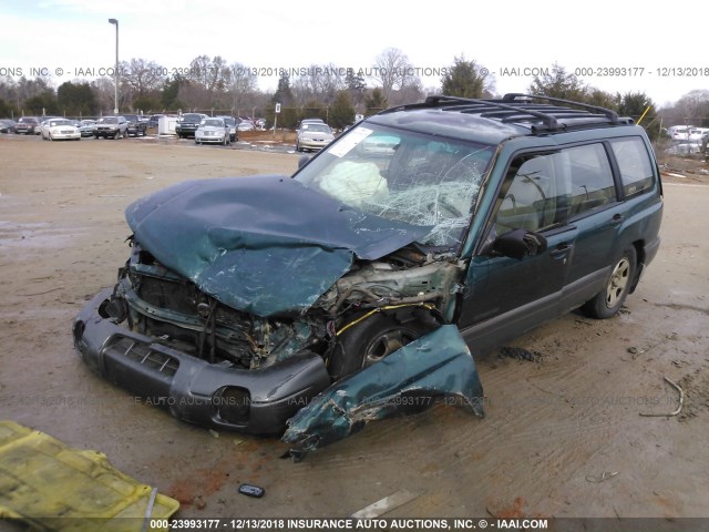 JF1SF6558YG706849 - 2000 SUBARU FORESTER S GREEN photo 2