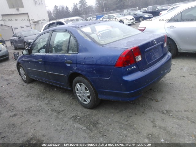 2HGES16345H500349 - 2005 HONDA CIVIC DX VP BLUE photo 3