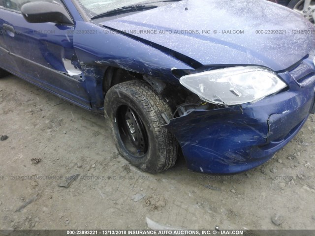 2HGES16345H500349 - 2005 HONDA CIVIC DX VP BLUE photo 6