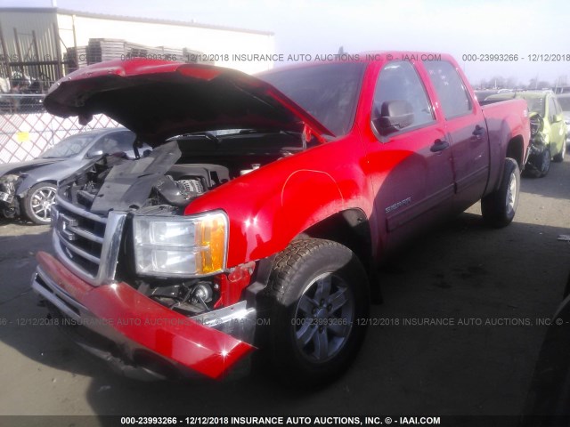 3GTP2VE76CG298162 - 2012 GMC SIERRA K1500 SLE RED photo 2