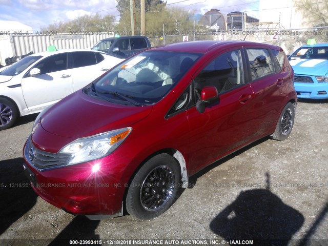 3N1CE2CP6EL413797 - 2014 NISSAN VERSA NOTE S/S PLUS/SV/SL RED photo 2