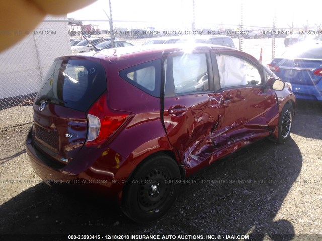 3N1CE2CP6EL413797 - 2014 NISSAN VERSA NOTE S/S PLUS/SV/SL RED photo 4