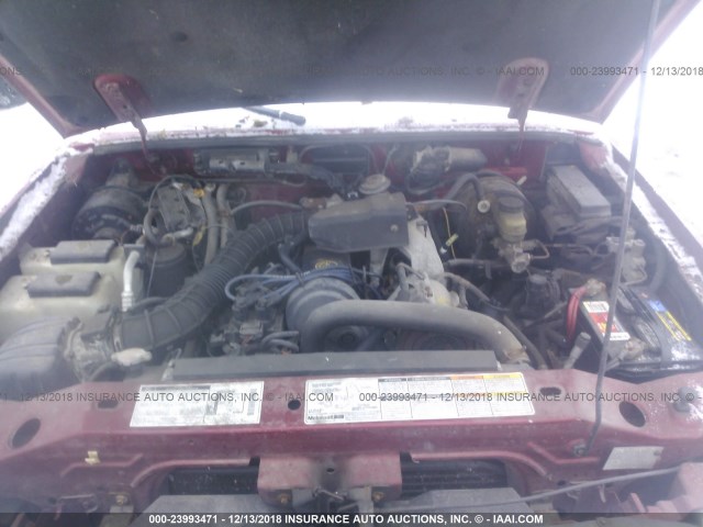 1FTYR10C2WPB54170 - 1998 FORD RANGER RED photo 10