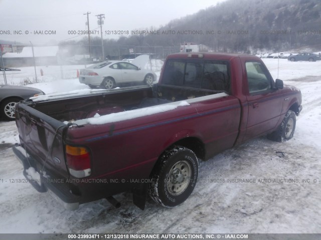 1FTYR10C2WPB54170 - 1998 FORD RANGER RED photo 4