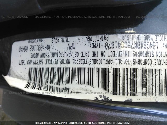 1J4GS48K75C641670 - 2005 JEEP GRAND CHEROKEE LAREDO/COLUMBIA/FREEDOM 绿色 照片 9