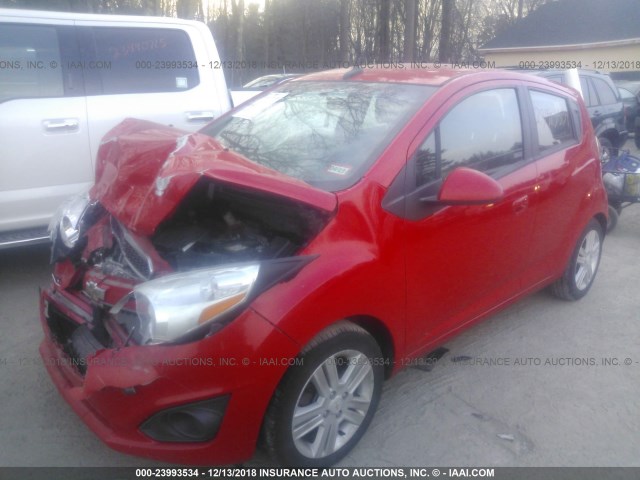 KL8CB6S96EC442673 - 2014 CHEVROLET SPARK LS RED photo 2