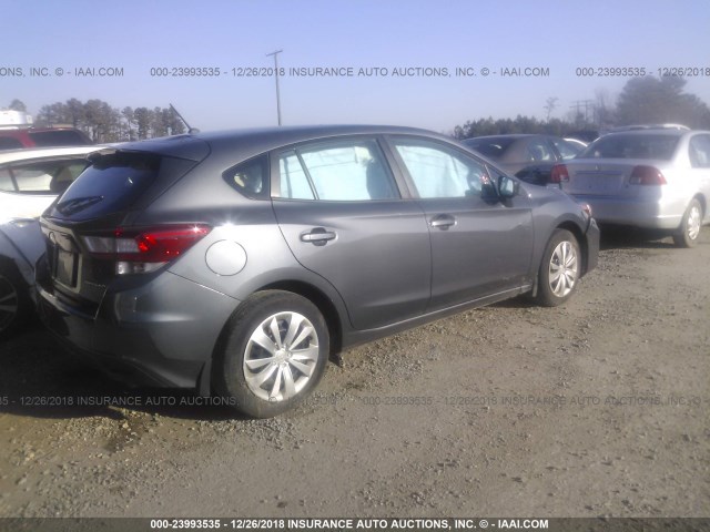 4S3GTAA63J3734534 - 2018 SUBARU IMPREZA GRAY photo 4