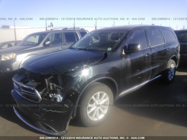 1C4RDJAG1EC279123 - 2014 DODGE DURANGO SXT BLACK photo 2