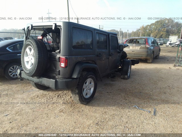 1C4BJWDG3HL657692 - 2017 JEEP WRANGLER UNLIMITE SPORT GRAY photo 4