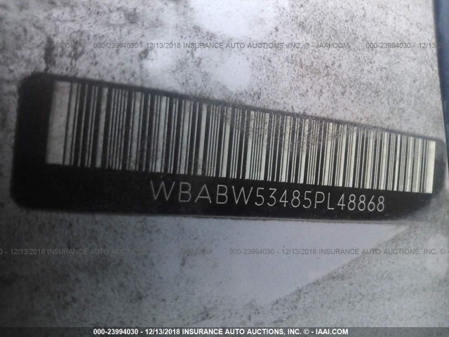 WBABW53485PL48868 - 2005 BMW 330 CI SILVER photo 9