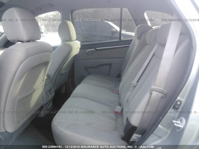 5NMSG13D48H200769 - 2008 HYUNDAI SANTA FE GLS SILVER photo 8