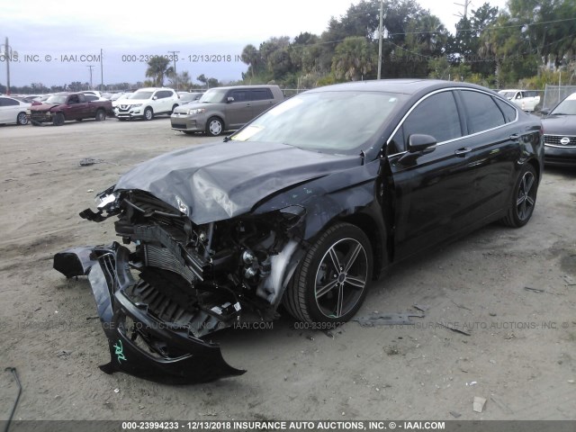 3FA6P0K97FR242252 - 2015 FORD FUSION TITANIUM BLACK photo 2