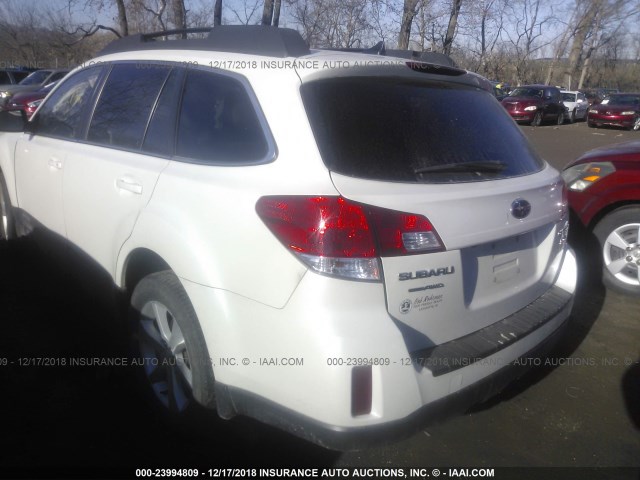 4S4BRDNC8E2224228 - 2014 SUBARU OUTBACK 3.6R LIMITED WHITE photo 3