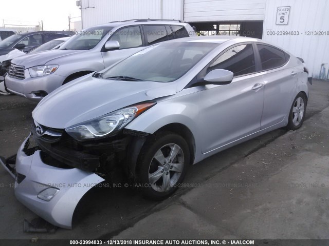 KMHDH4AE9CU207913 - 2012 HYUNDAI ELANTRA GLS/LIMITED SILVER photo 2