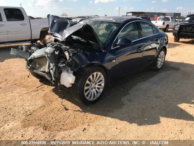 W04GN5EC7B1116576 - 2011 BUICK REGAL CXL BLUE photo 2
