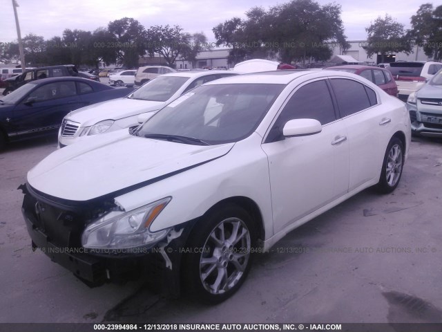 1N4AA5AP7EC479569 - 2014 NISSAN MAXIMA S/SV WHITE photo 2