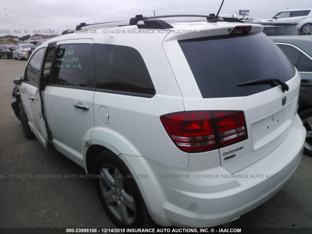 3D4GH67V89T536242 - 2009 DODGE JOURNEY R/T WHITE photo 3