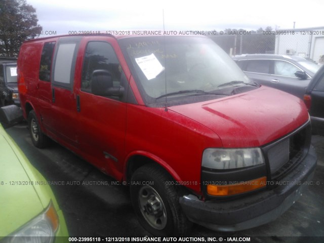 1GTHG35U541117777 - 2004 GMC SAVANA G3500 RED photo 1