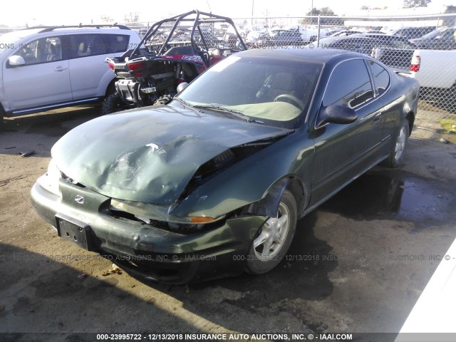 1G3NL12T2YC384285 - 2000 OLDSMOBILE ALERO GL GREEN photo 2