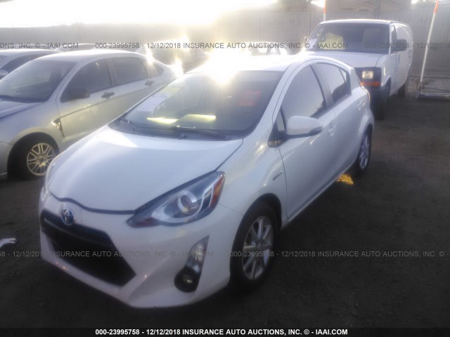 JTDKDTB3XF1109123 - 2015 TOYOTA PRIUS C WHITE photo 2