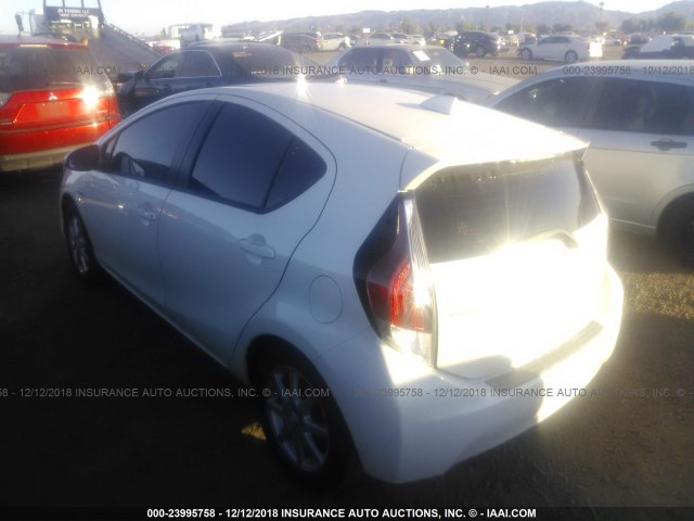 JTDKDTB3XF1109123 - 2015 TOYOTA PRIUS C WHITE photo 3