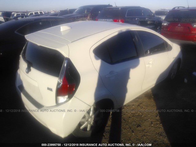 JTDKDTB3XF1109123 - 2015 TOYOTA PRIUS C WHITE photo 4