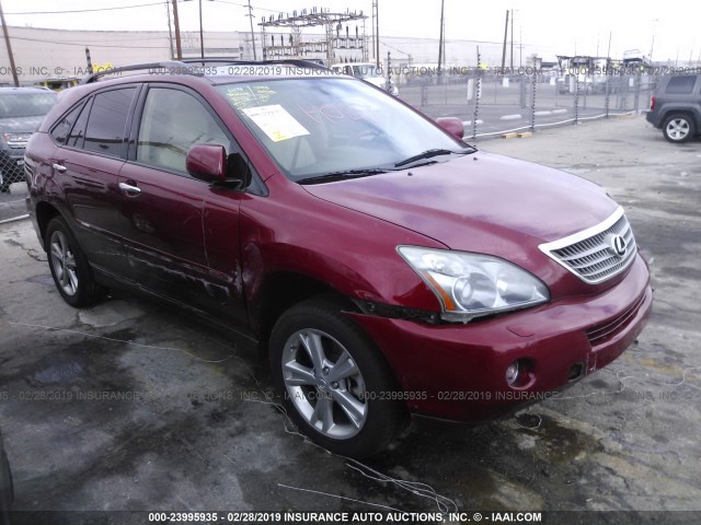 JTJGW31U082006734 - 2008 LEXUS RX 400H RED photo 1