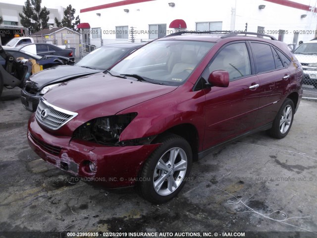 JTJGW31U082006734 - 2008 LEXUS RX 400H RED photo 2