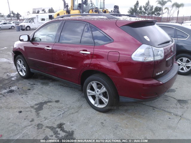 JTJGW31U082006734 - 2008 LEXUS RX 400H RED photo 3