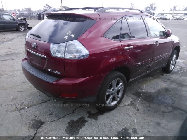 JTJGW31U082006734 - 2008 LEXUS RX 400H RED photo 4