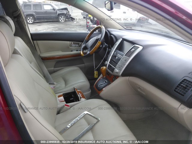 JTJGW31U082006734 - 2008 LEXUS RX 400H RED photo 5