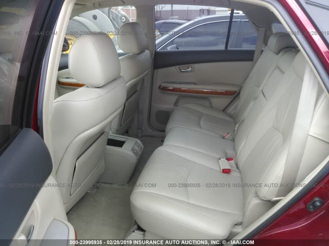 JTJGW31U082006734 - 2008 LEXUS RX 400H RED photo 8