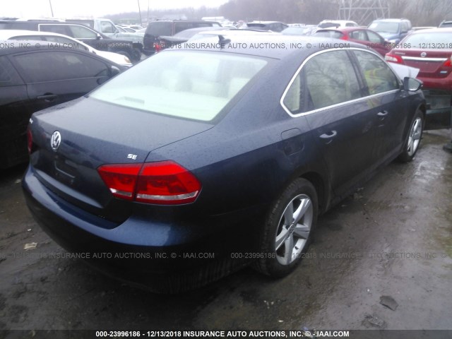 1VWBP7A32CC086448 - 2012 VOLKSWAGEN PASSAT SE Dark Blue photo 4