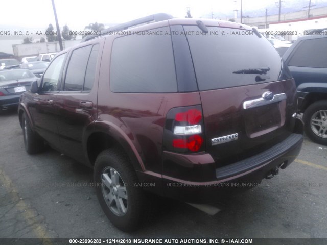 1FMEU73879UA27850 - 2009 FORD EXPLORER XLT RED photo 3