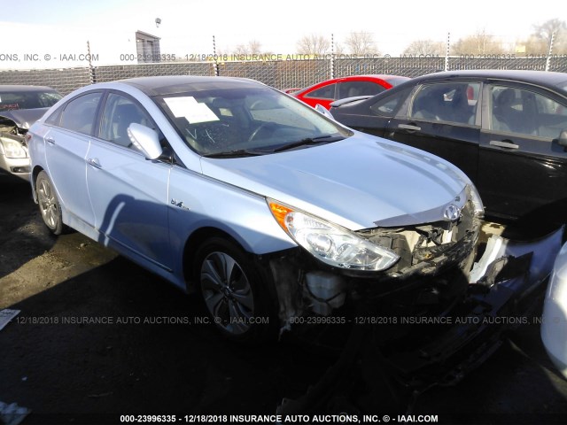 KMHEC4A45DA074466 - 2013 HYUNDAI SONATA HYBRID Light Blue photo 1