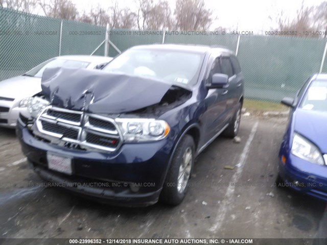 1C4RDJDG2CC285893 - 2012 DODGE DURANGO CREW BLUE photo 2