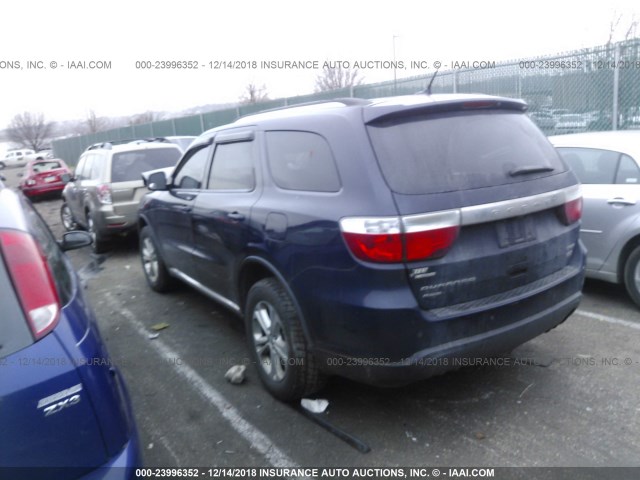 1C4RDJDG2CC285893 - 2012 DODGE DURANGO CREW BLUE photo 3