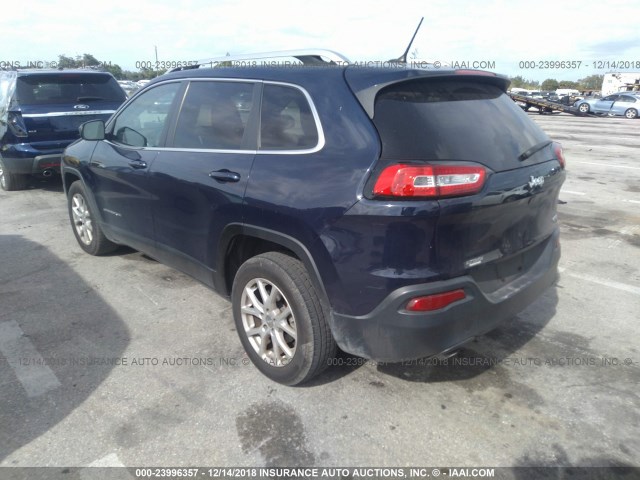 1C4PJLCB3FW579744 - 2015 JEEP CHEROKEE LATITUDE Dark Blue photo 3