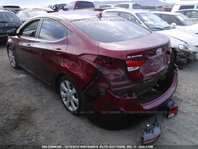 KMHDH4AE3CU248537 - 2012 HYUNDAI ELANTRA GLS/LIMITED RED photo 3