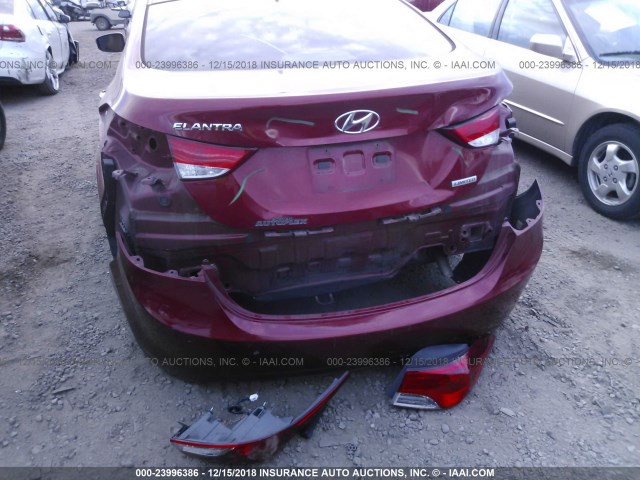 KMHDH4AE3CU248537 - 2012 HYUNDAI ELANTRA GLS/LIMITED RED photo 6