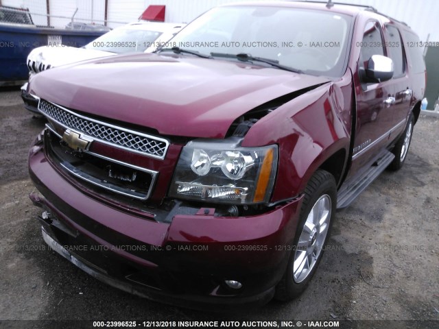 1GNFK36339R254339 - 2009 CHEVROLET SUBURBAN K1500 LTZ MAROON photo 2