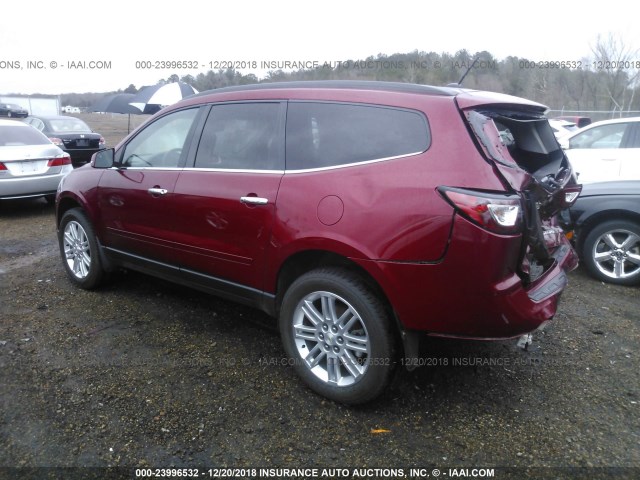 1GNKRGKD6EJ314381 - 2014 CHEVROLET TRAVERSE LT RED photo 3