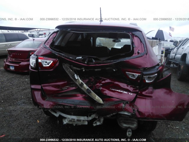 1GNKRGKD6EJ314381 - 2014 CHEVROLET TRAVERSE LT RED photo 6