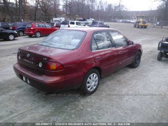 1NXBR12E91Z548257 - 2001 TOYOTA COROLLA CE/LE/S RED photo 4