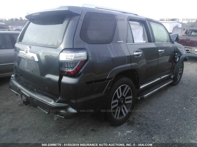 JTEBU5JR2G5343845 - 2016 TOYOTA 4RUNNER SR5 PREM/LTDL/TRAIL/TRD GRAY photo 4