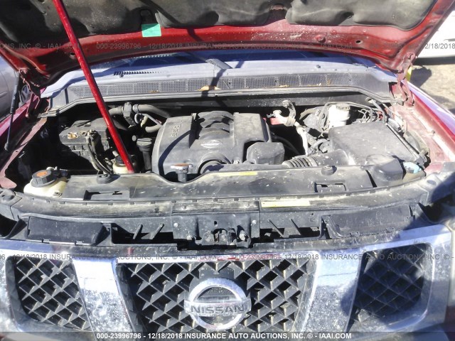 1N6BA07B76N552035 - 2006 NISSAN TITAN XE/SE/LE RED photo 10