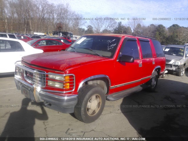 1GKEK13R3VJ706708 - 1997 GMC YUKON RED photo 2