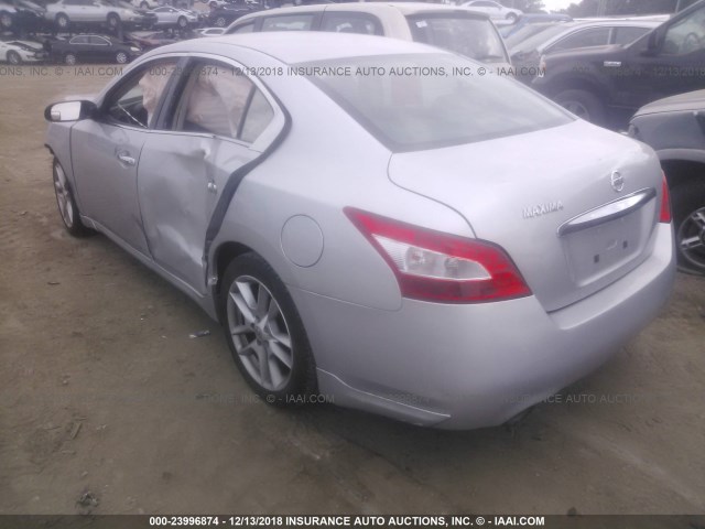 1N4AA51E99C833130 - 2009 NISSAN MAXIMA S/SV SILVER photo 3