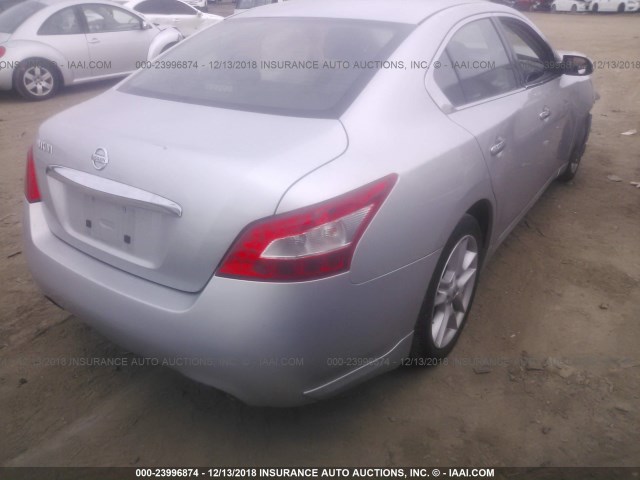 1N4AA51E99C833130 - 2009 NISSAN MAXIMA S/SV SILVER photo 4