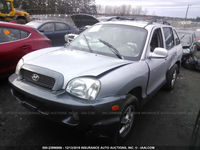 KM8SC73D42U256771 - 2002 HYUNDAI SANTA FE GLS/LX SILVER photo 2